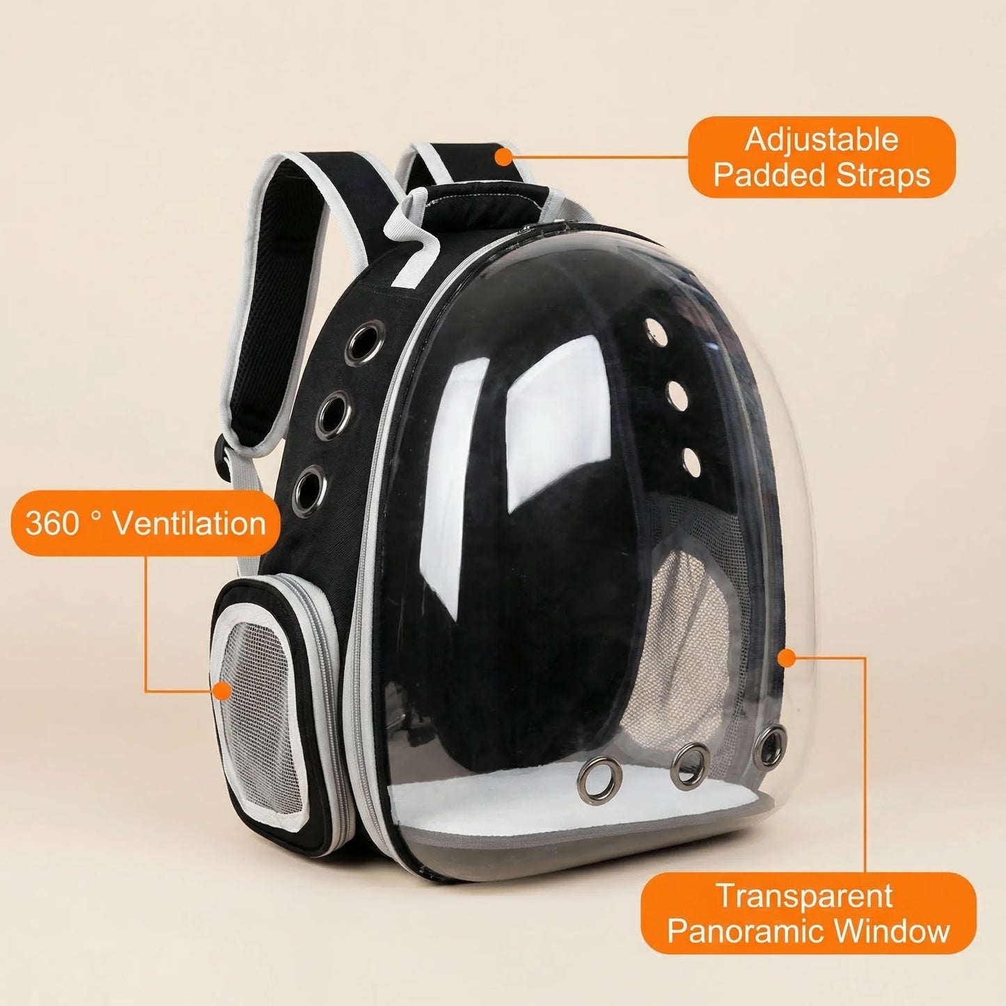Transparent Cat Carrier Backpack Clear Dome Space Capsule Vet Visits