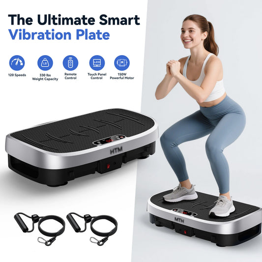 HTM Silent Vibration Plate Exercise Machine Whole Body 120 Levels