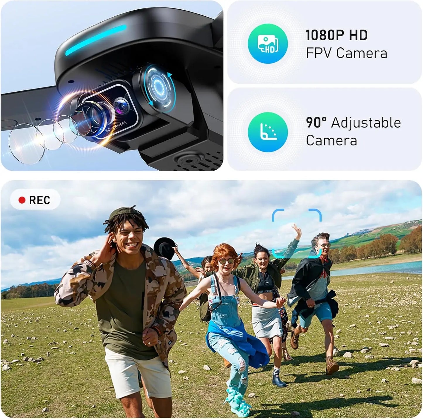 1080P HD Camera Drone With Brushless Motor One Key Take Off Altitude Hold