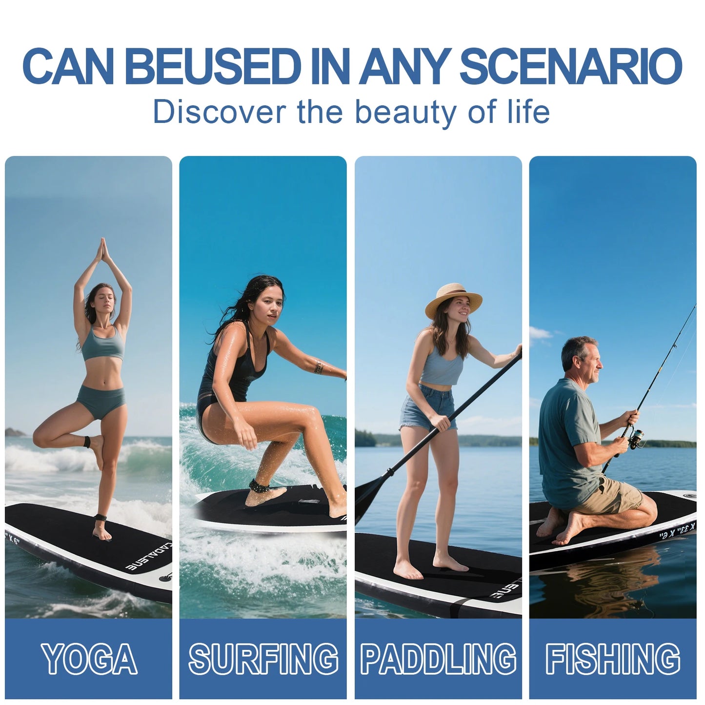 CADALENE Inflatable Stand Up Paddleboard with SUP Accessories