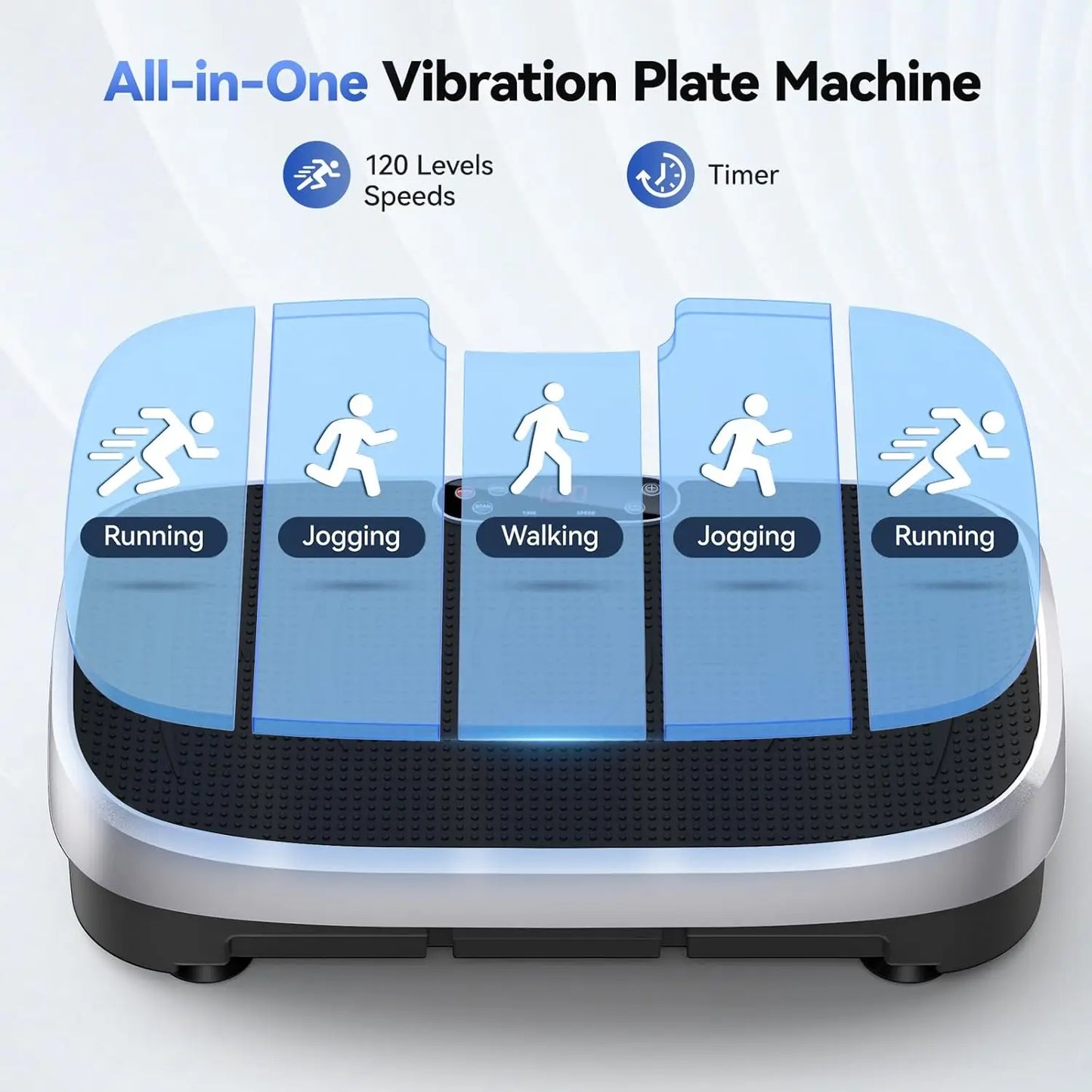 HTM Silent Vibration Plate Exercise Machine Whole Body 120 Levels