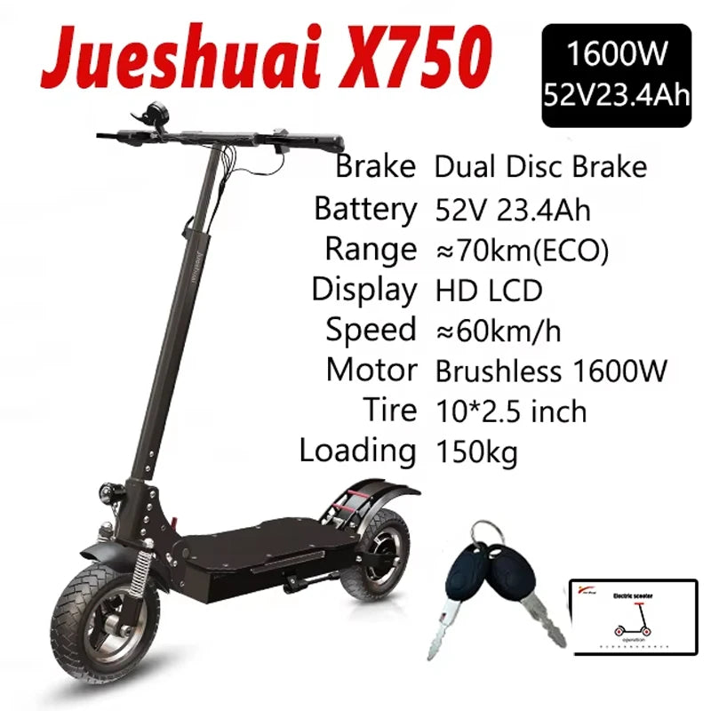 Jueshuai Outdoor Electric Scooter 1000W To 6000W Off Road Foldable