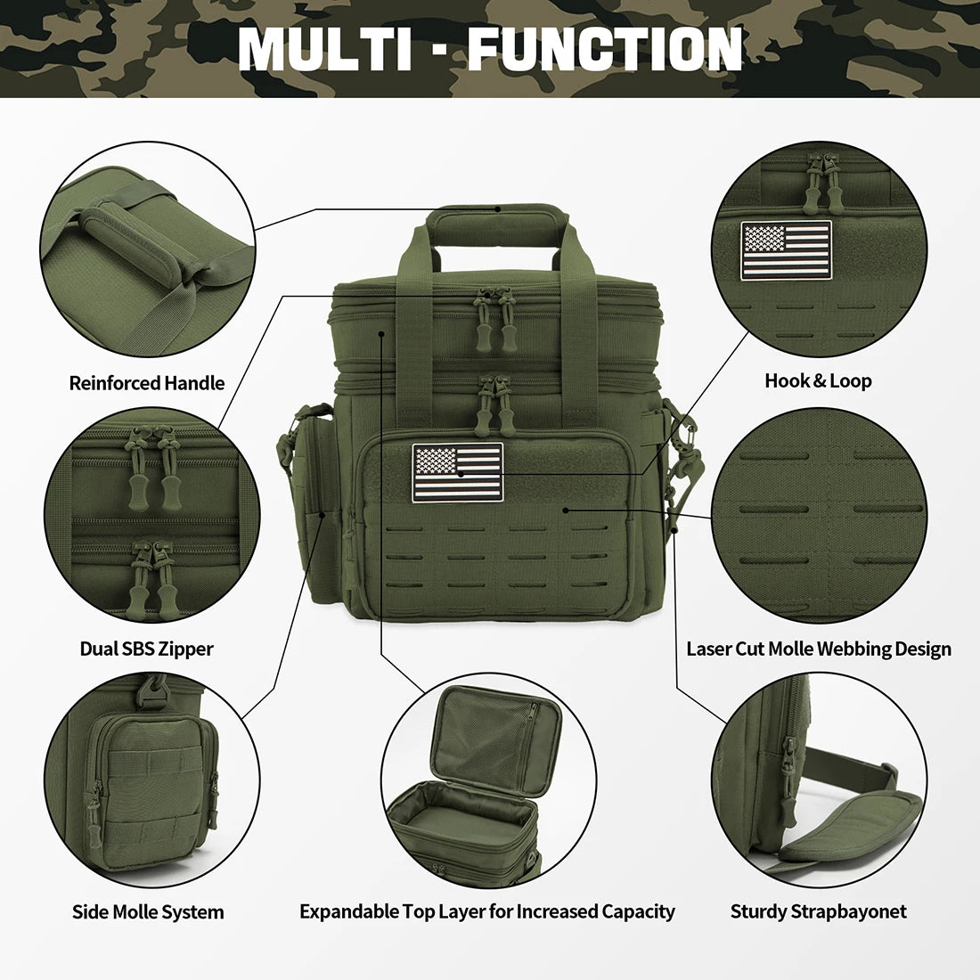 ReFire Gear Tactical Insulated Lunch Box Cooler Bag With MOLLE