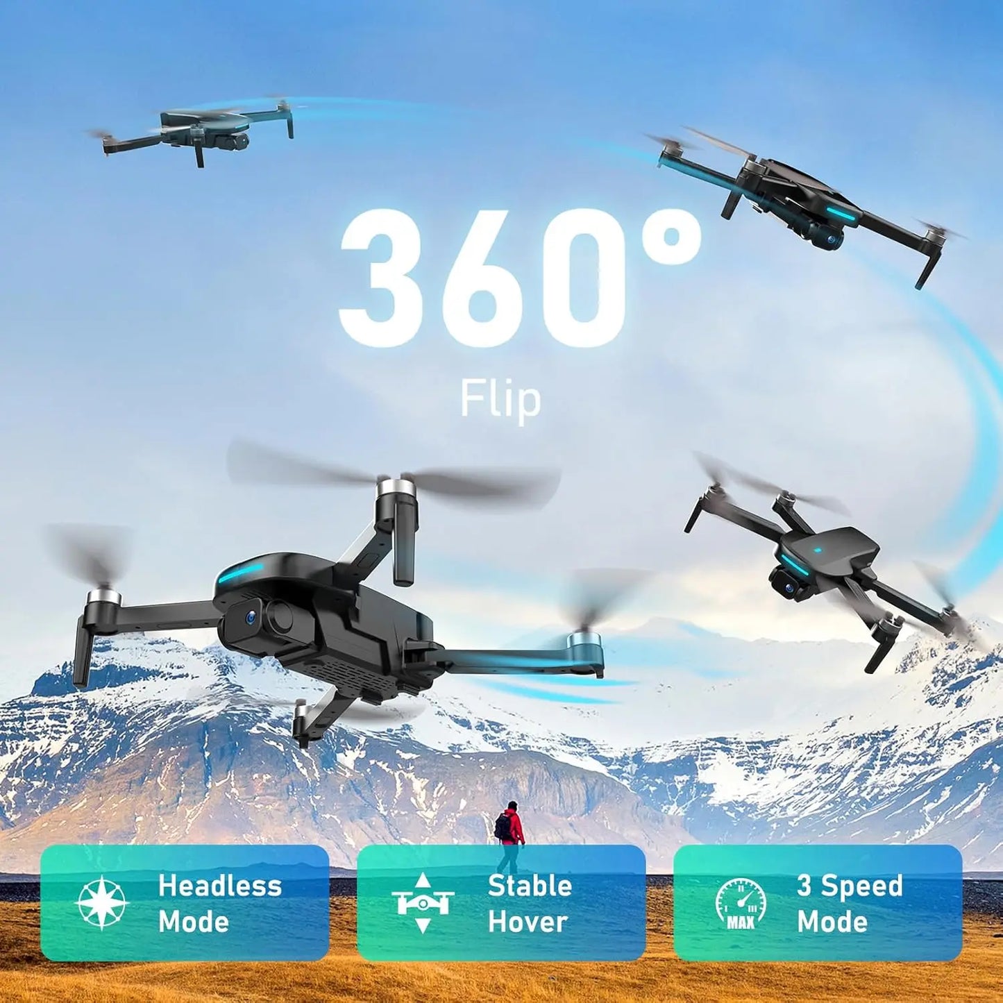 1080P HD Camera Drone With Brushless Motor One Key Take Off Altitude Hold